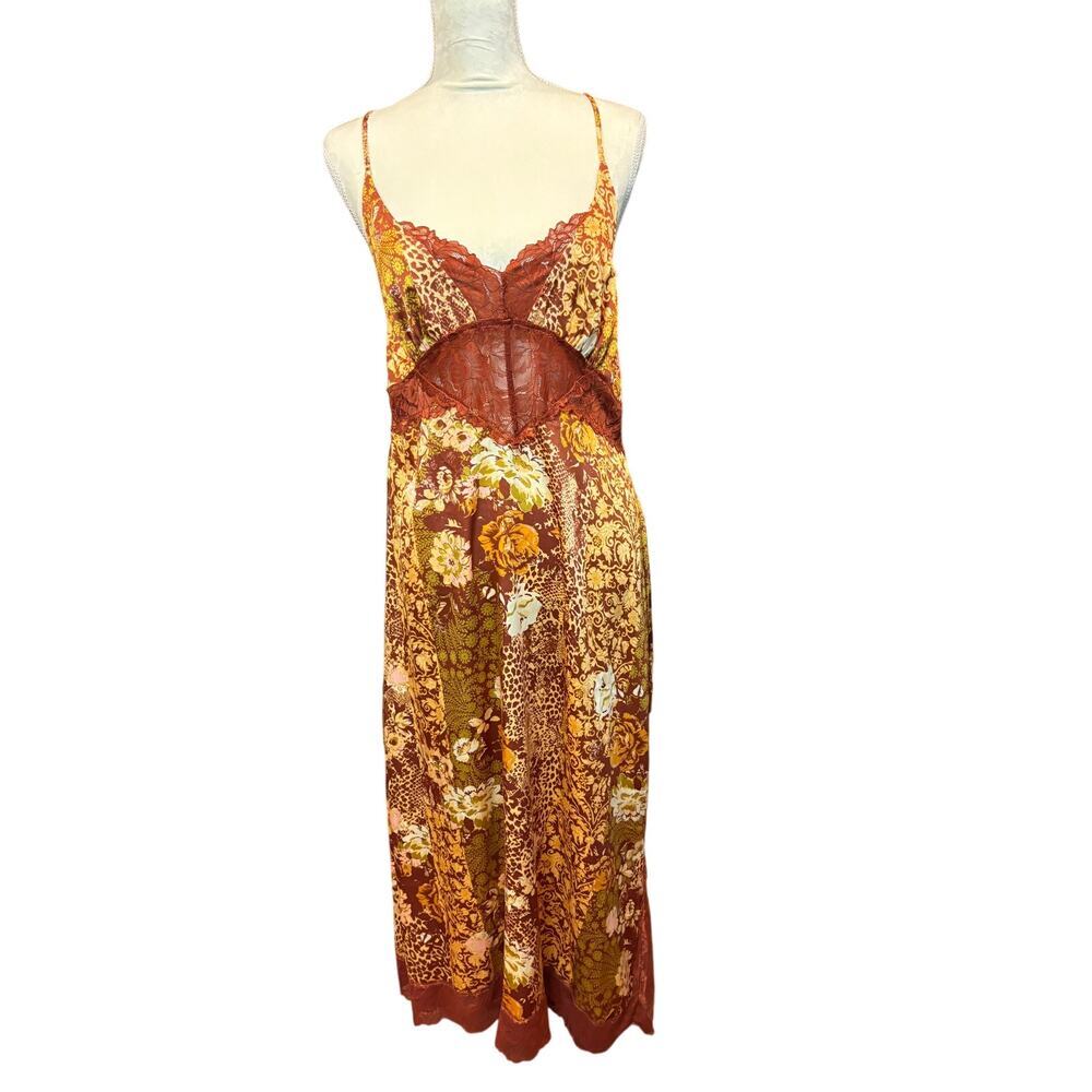 Free People Amber Combo "Right Now" Midi Slip Dress